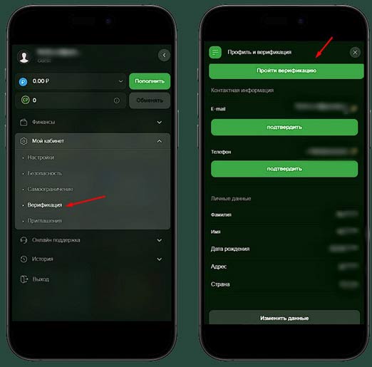 Верификация в казино Riobet